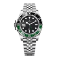 GMT Voyageur 40 – Cadran Noir | Bracelet Jubilee en Acier Inoxydable & Lunette Céramique Noir-Vert