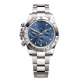 Chronographe 40 – Cadran Bleu | Bracelet Ton Argenté & Lunette Tachymètre