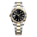 Classique 41 – Cadran Blanc | Bracelet Acier & Ton Or & Lunette Cannelée
