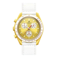 Chronographe 42 – Cadran Jaune | Boîtier Jaune & Bracelet Blanc & Lunette Tachymètre
