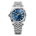 Voyageur Global 42 – Cadran Soleil Bleu | Bracelet Jubilee en Acier Inoxydable & Lunette Cannelée