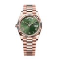 Day-Date Exécutif 40 – Cadran Soleil Vert | Bracelet Président Ton Or Rose & Lunette Cannelée