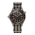 Plongeur 42 – Cadran Vintage Noir | Bracelet Nylon & Lunette de Plongée Aluminium
