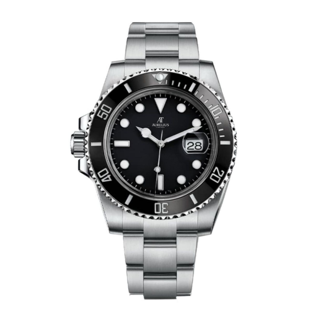 Plongeur 40 – Cadran Noir | Bracelet en Acier & Lunette Céramique