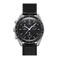 Chronographe 42 – Cadran Noir | Boîtier Gris Mat & Bracelet Tissu Noir & Lunette Tachymètre