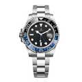 GMT 40 – Cadran Noir | Bracelet en Acier & Lunette Céramique Bleu-Noir