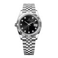 Classique 41 – Cadran Noir Diamant | Bracelet Jubilee en Acier