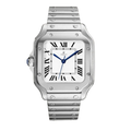 Classique Carré 40 – Cadran Argenté | Boîtier Acier & Bracelet Intégré