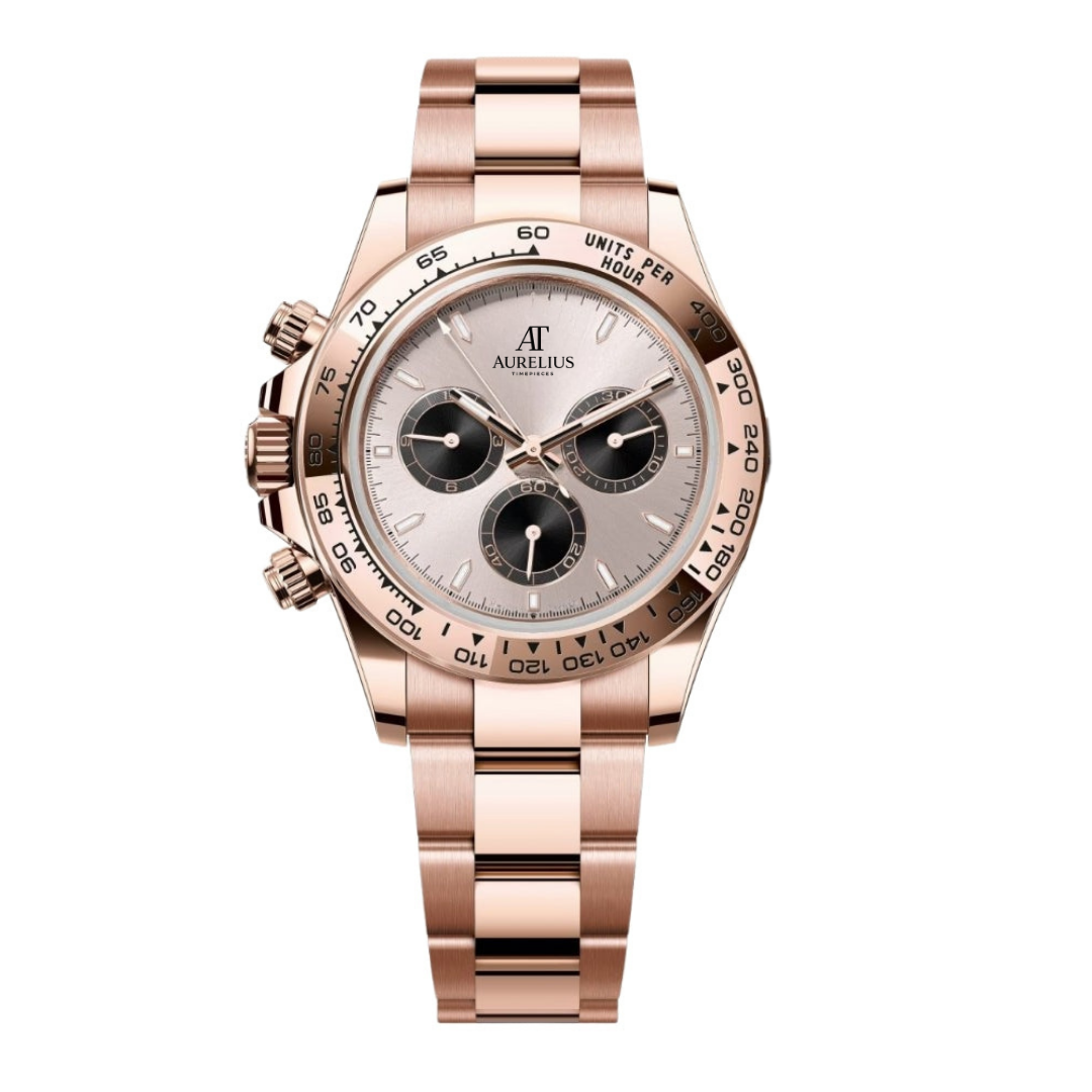 Chronographe 40 – Cadran Chocolat | Bracelet Ton Or Rose