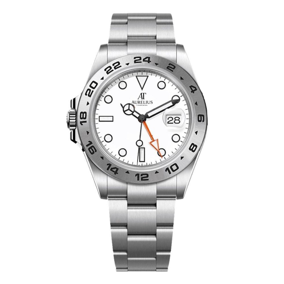 Field 42 – Cadran Blanc | Bracelet en Acier & Lunette Fixe 24H