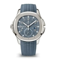 Sport Travel 40 – Cadran Gaufré Bleu | Boîtier Ton Or Blanc & Bracelet Caoutchouc Bleu