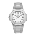 Classique Intégré 40 – Cadran Blanc | Bracelet en Acier & Texture Horizontale