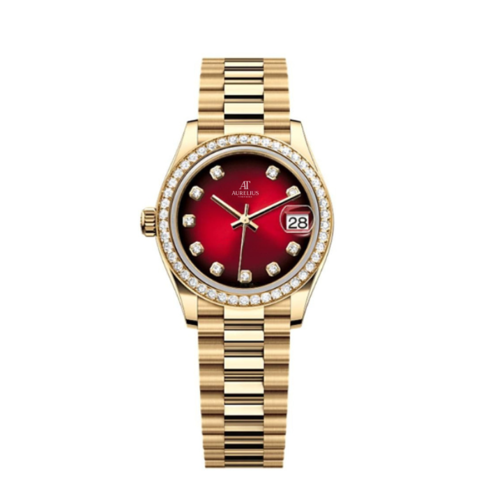 Classique 31 – Cadran Champagne Diamant | Bracelet Ton Or & Lunette Diamant