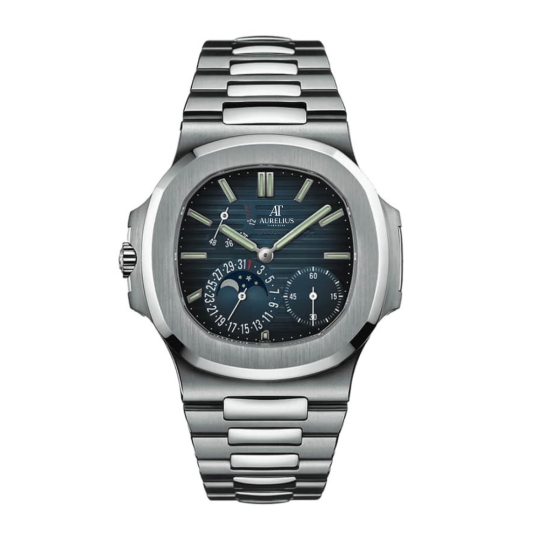 Complication Intégrée 40 – Cadran Bleu | Bracelet en Acier & Affichage Multi-Fonctions