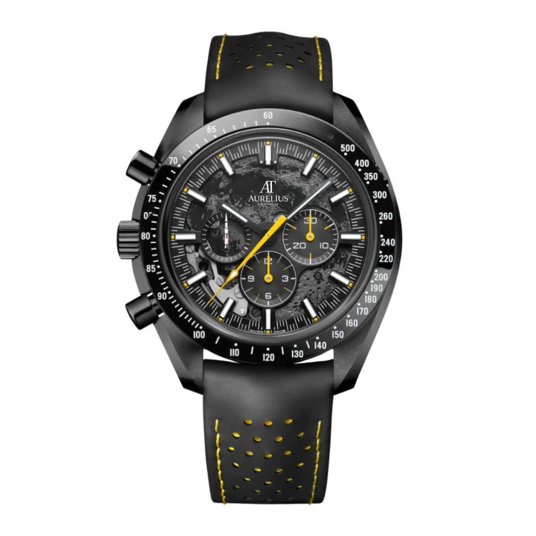 Chronographe Dark 44 – Cadran Noir | Boîtier Noir & Bracelet Noir & Lunette Tachymètre